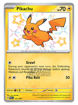 Pokemon - Scarlet & Violet - SV4.5 - Paldean Fates - Pikachu - 131/91