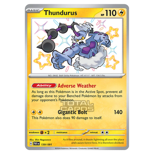 Pokemon - Scarlet & Violet - SV4.5 - Paldean Fates - Thundurus - 139/91