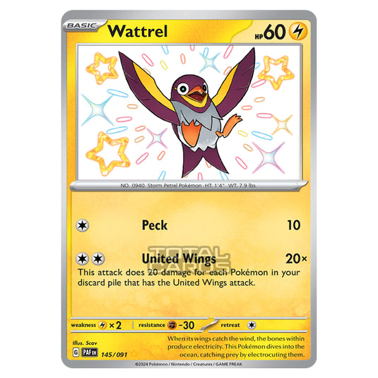 Pokemon - Scarlet & Violet - SV4.5 - Paldean Fates - Wattrel - 145/91