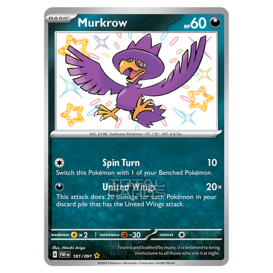 Pokemon - Scarlet & Violet - SV4.5 - Paldean Fates - Murkrow - 181/91