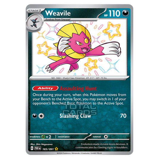 Pokemon - Scarlet & Violet - SV4.5 - Paldean Fates - Weavile - 183/91