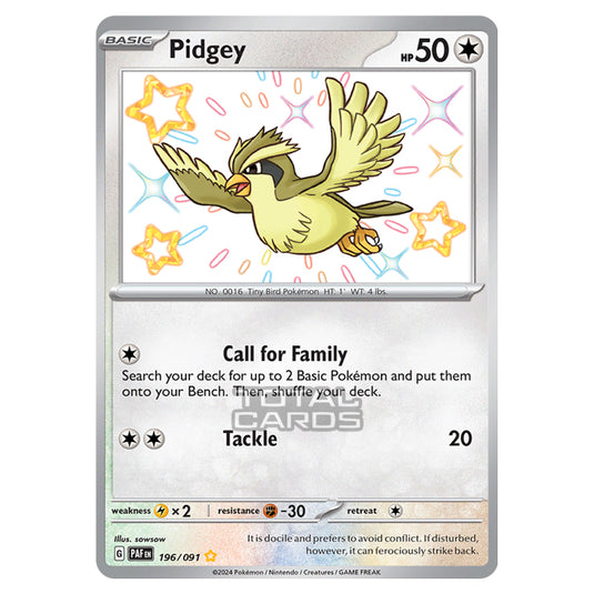 Pokemon - Scarlet & Violet - SV4.5 - Paldean Fates - Pidgey - 196/91