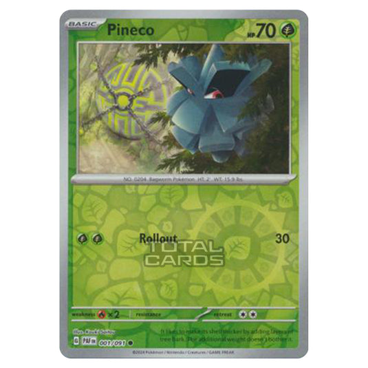 Pokemon - Scarlet & Violet - SV4.5 - Paldean Fates - Pineco - 001/91 - (Reverse Holo)