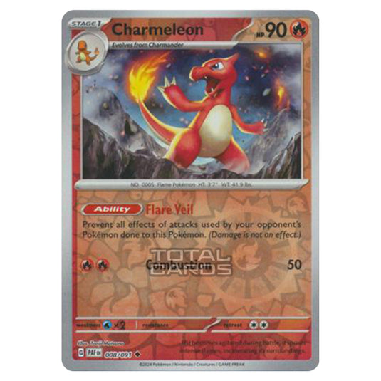 Pokemon - Scarlet & Violet - SV4.5 - Paldean Fates - Charmeleon - 008/91 - (Reverse Holo)