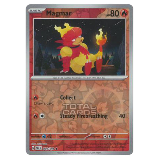 Pokemon - Scarlet & Violet - SV4.5 - Paldean Fates - Magmar - 009/91 - (Reverse Holo)