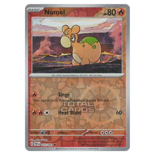 Pokemon - Scarlet & Violet - SV4.5 - Paldean Fates - Numel - 011/91 - (Reverse Holo)