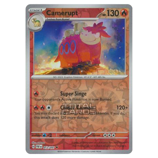 Pokemon - Scarlet & Violet - SV4.5 - Paldean Fates - Camerupt - 012/91 - (Reverse Holo)