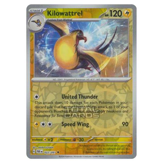 Pokemon - Scarlet & Violet - SV4.5 - Paldean Fates - Kilowattrel - 022/91 - (Reverse Holo)