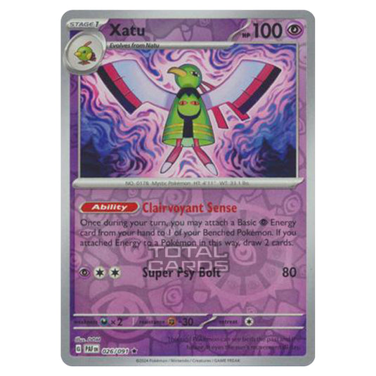 Pokemon - Scarlet & Violet - SV4.5 - Paldean Fates - Xatu - 026/91 - (Reverse Holo)