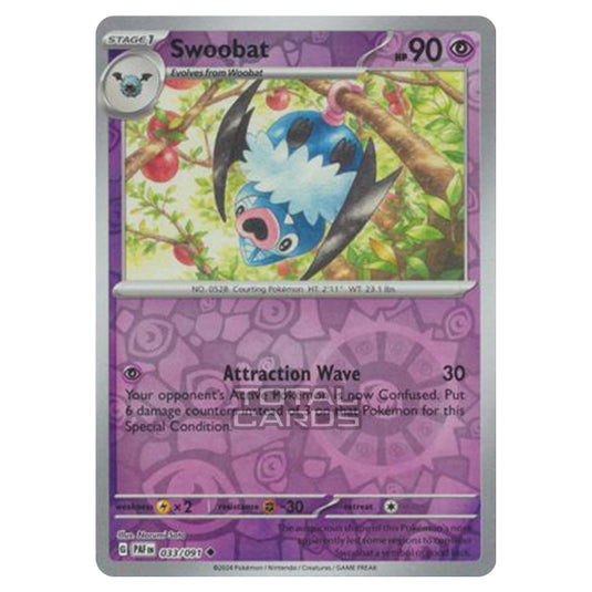 Pokemon - Scarlet & Violet - SV4.5 - Paldean Fates - Swoobat - 033/91 - (Reverse Holo)