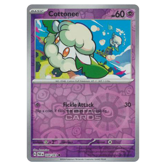 Pokemon - Scarlet & Violet - SV4.5 - Paldean Fates - Cottonee - 034/91 - (Reverse Holo)