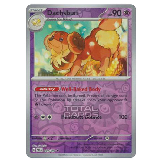 Pokemon - Scarlet & Violet - SV4.5 - Paldean Fates - Dachsbun - 039/91 - (Reverse Holo)