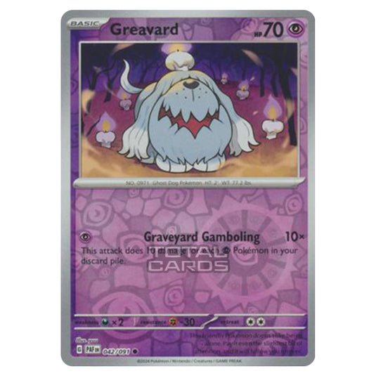 Pokemon - Scarlet & Violet - SV4.5 - Paldean Fates - Greavard - 042/91 - (Reverse Holo)