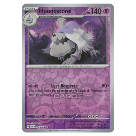 Pokemon - Scarlet & Violet - SV4.5 - Paldean Fates - Houndstone - 043/91 - (Reverse Holo)