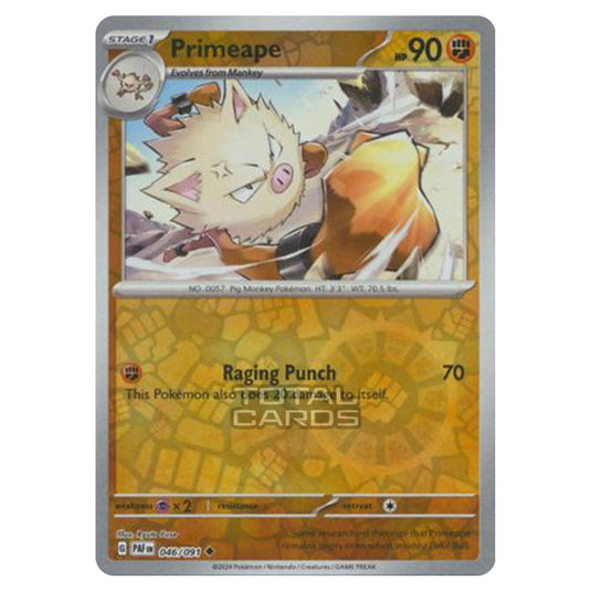 Pokemon - Scarlet & Violet - SV4.5 - Paldean Fates - Primeape - 046/91 - (Reverse Holo)