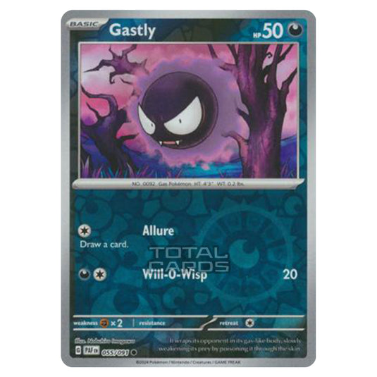 Pokemon - Scarlet & Violet - SV4.5 - Paldean Fates - Gastly - 055/91 - (Reverse Holo)