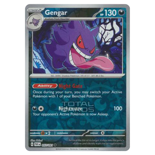 Pokemon - Scarlet & Violet - SV4.5 - Paldean Fates - Gengar - 057/91 - (Reverse Holo)