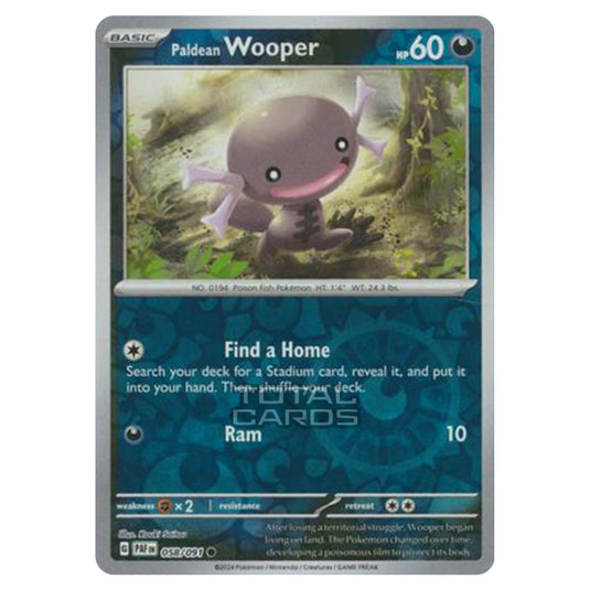 paldean wooper pokemon card Pokemon - Scarlet & Violet - SV4.5 - Paldean Fates
