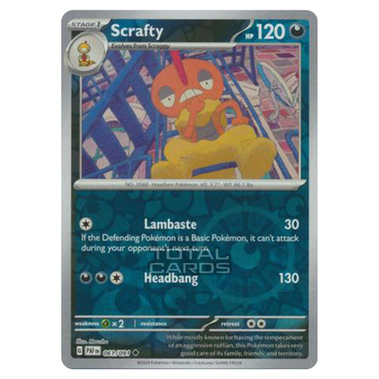 Pokemon - Scarlet & Violet - SV4.5 - Paldean Fates - Scrafty - 061/91 - (Reverse Holo)