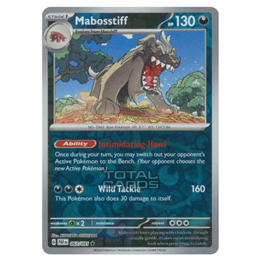 Pokemon - Scarlet & Violet - SV4.5 - Paldean Fates - Mabosstiff - 063/91 - (Reverse Holo)