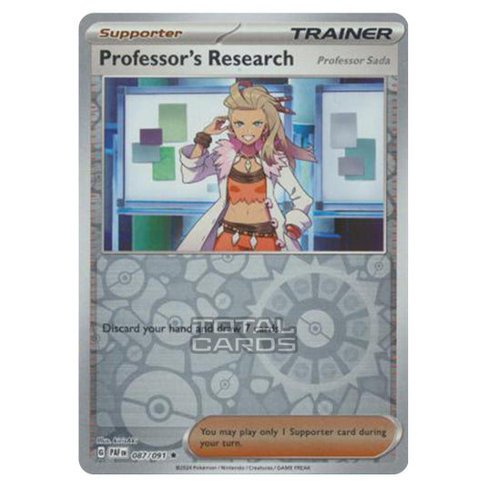 Pokemon - Scarlet & Violet - SV4.5 - Paldean Fates - Professor's Research (Professor Sada) - 087/91 - (Reverse Holo)