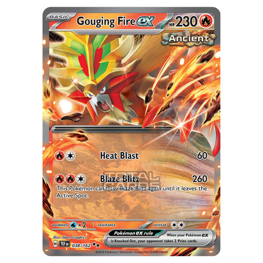 Pokemon - Scarlet & Violet - Temporal Forces - Gouging Fire ex - 038/162