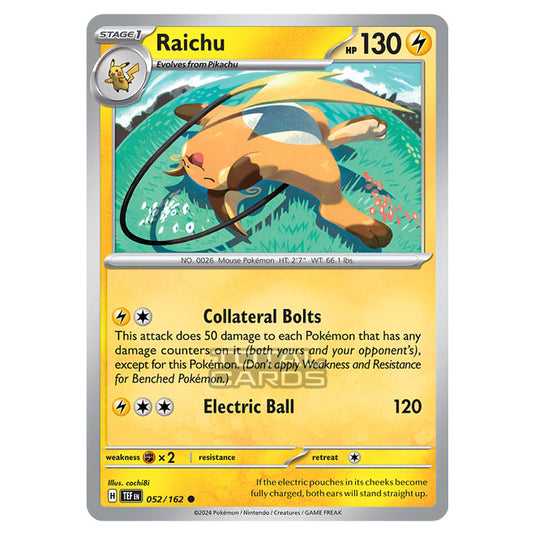 Pokemon - Scarlet & Violet - Temporal Forces - Raichu - 052/162