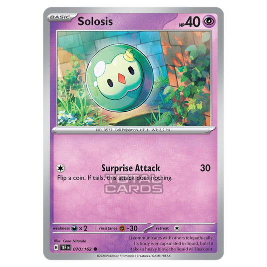 Pokemon - Scarlet & Violet - Temporal Forces - Solosis - 070/162