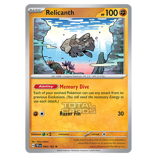 Pokemon - Scarlet & Violet - Temporal Forces - Relicanth - 084/162