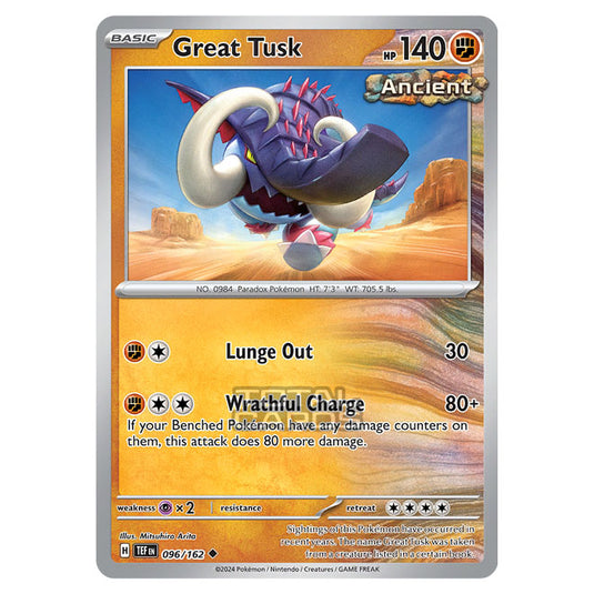 Pokemon - Scarlet & Violet - Temporal Forces - Great Tusk - 096/162