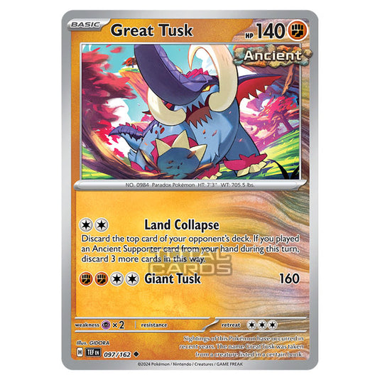 Pokemon - Scarlet & Violet - Temporal Forces - Great Tusk - 097/162