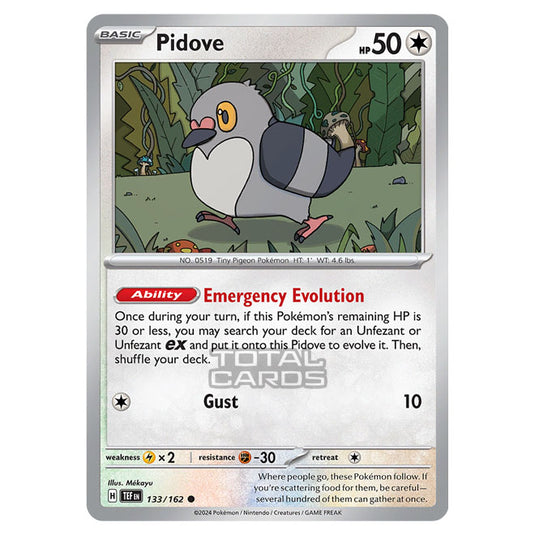 Pokemon - Scarlet & Violet - Temporal Forces - Pidove - 133/162