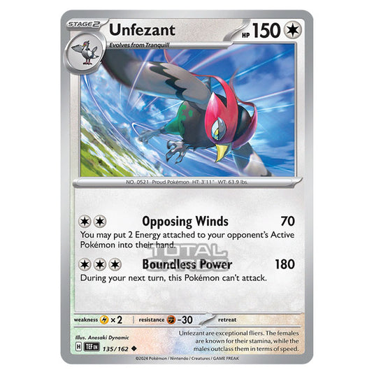 Pokemon - Scarlet & Violet - Temporal Forces - Unfezant - 135/162