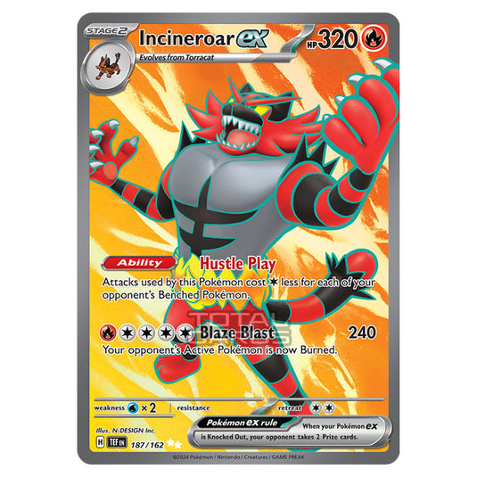 Pokemon - Scarlet & Violet - Temporal Forces - Incineroar ex - 187/162