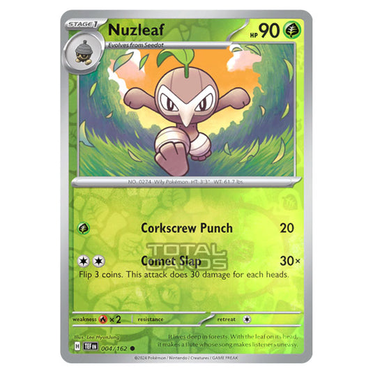 Pokemon - Scarlet & Violet - Temporal Forces - Nuzleaf - 004/162 - (Reverse Holo)