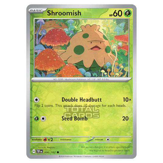 Pokemon - Scarlet & Violet - Temporal Forces - Shroomish - 006/162 - (Reverse Holo)