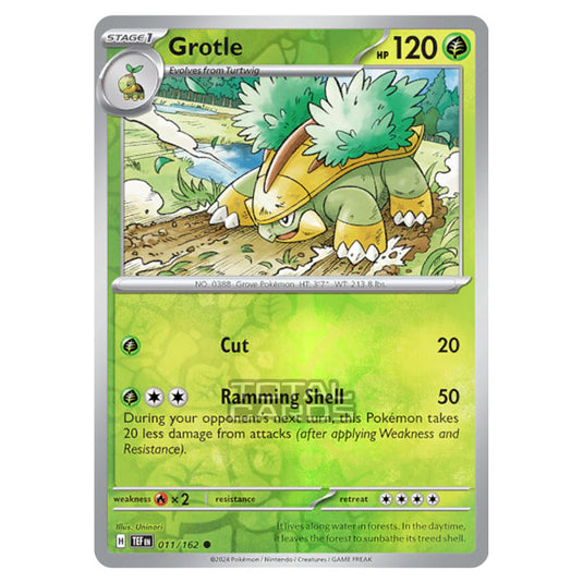 Pokemon - Scarlet & Violet - Temporal Forces - Grotle - 011/162 - (Reverse Holo)