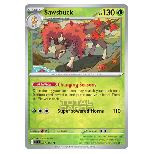 Pokemon - Scarlet & Violet - Temporal Forces - Sawsbuck - 017/162 - (Reverse Holo)