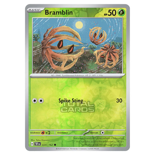 Pokemon - Scarlet & Violet - Temporal Forces - Bramblin - 020/162 - (Reverse Holo)