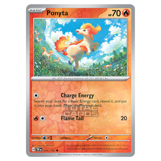 Pokemon - Scarlet & Violet - Temporal Forces - Ponyta - 026/162 - (Reverse Holo)