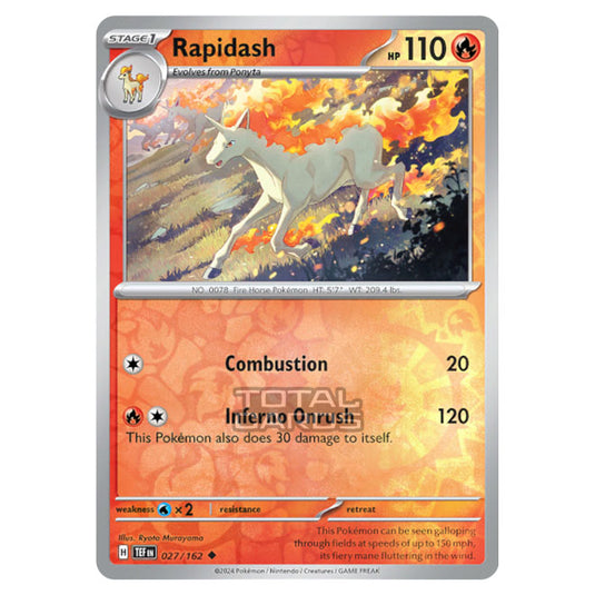 Pokemon - Scarlet & Violet - Temporal Forces - Rapidash - 027/162 - (Reverse Holo)