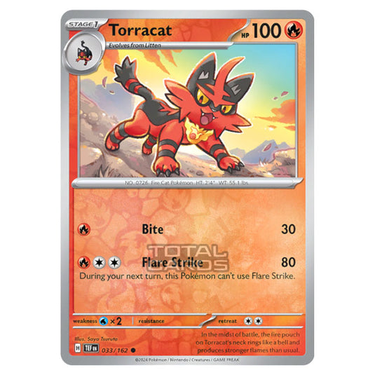 Pokemon - Scarlet & Violet - Temporal Forces - Torracat - 033/162 - (Reverse Holo)