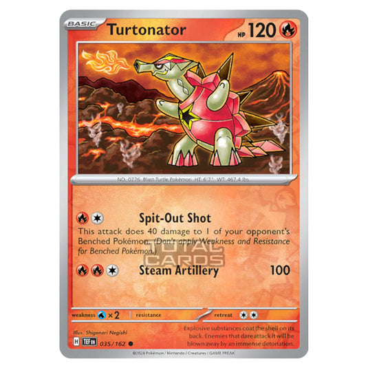 Pokemon - Scarlet & Violet - Temporal Forces - Turtonator - 035/162 - (Reverse Holo)