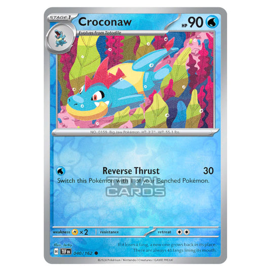 Pokemon - Scarlet & Violet - Temporal Forces - Croconaw - 040/162 - (Reverse Holo)