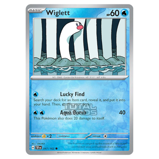 Pokemon - Scarlet & Violet - Temporal Forces - Wiglett - 047/162 - (Reverse Holo)