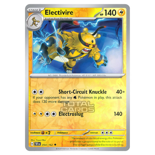 Pokemon - Scarlet & Violet - Temporal Forces - Electivire - 054/162 - (Reverse Holo)