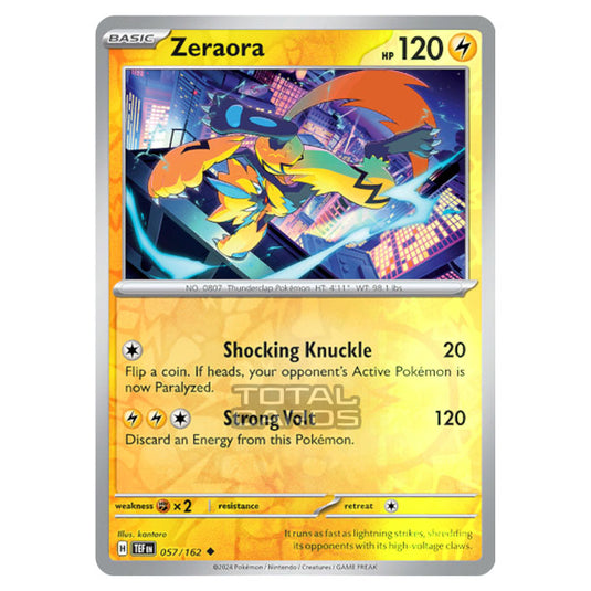 Pokemon - Scarlet & Violet - Temporal Forces - Zeraora - 057/162 - (Reverse Holo)