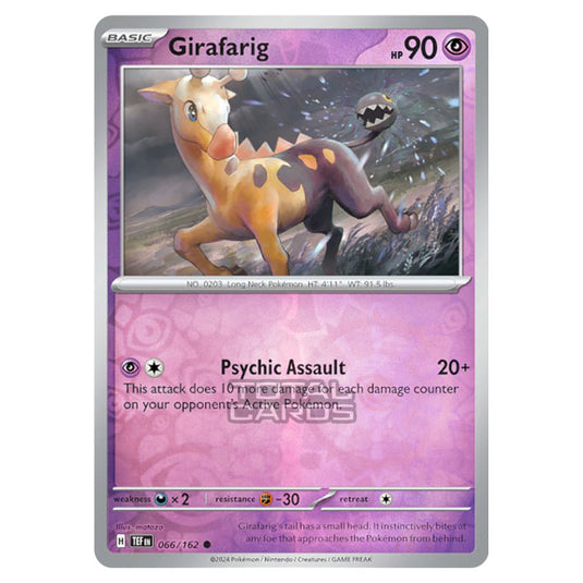 Pokemon - Scarlet & Violet - Temporal Forces - Girafarig - 066/162 - (Reverse Holo)