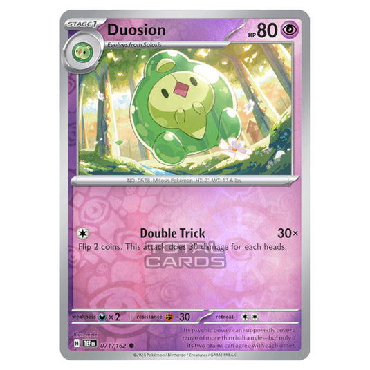 Pokemon - Scarlet & Violet - Temporal Forces - Duosion - 071/162 - (Reverse Holo)