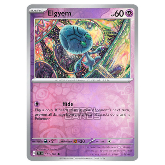 Pokemon - Scarlet & Violet - Temporal Forces - Elgyem - 073/162 - (Reverse Holo)